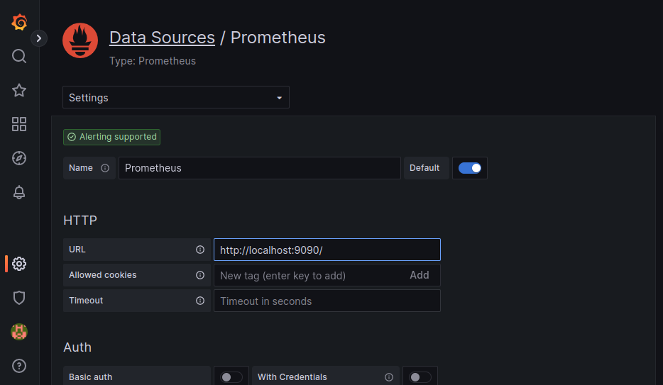 Enter Prometheus URL